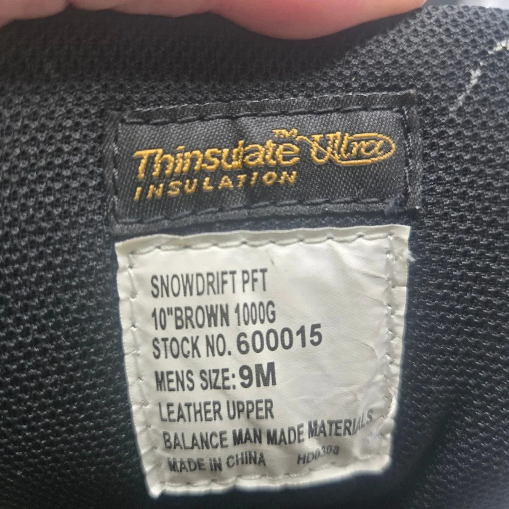 LaCrosse Snowdrift PFT Hunting Boots 1000G Thinsulate 9M Brown Winter Insulated